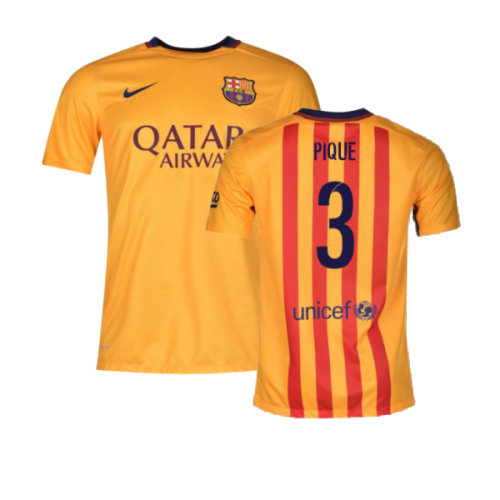 Barcelona 2015-16 Away Shirt ((Excellent) S) (Pique 3)