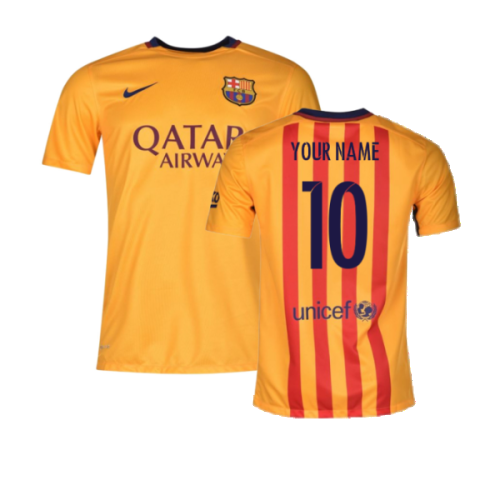 Barcelona 2015-16 Away Shirt ((Excellent) S) (Your Name)