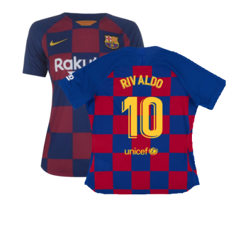 Barcelona 2019-20 Womens Home Shirt (Vaporkit) ((Excellent) S) (RIVALDO 10)