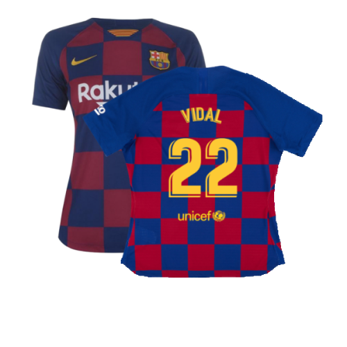 Barcelona 2019-20 Womens Home Shirt (Vaporkit) ((Excellent) S) (VIDAL 22)