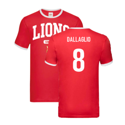 British and Irish Lions Established Ringer T-Shirt (Red) (Dallaglio 8)