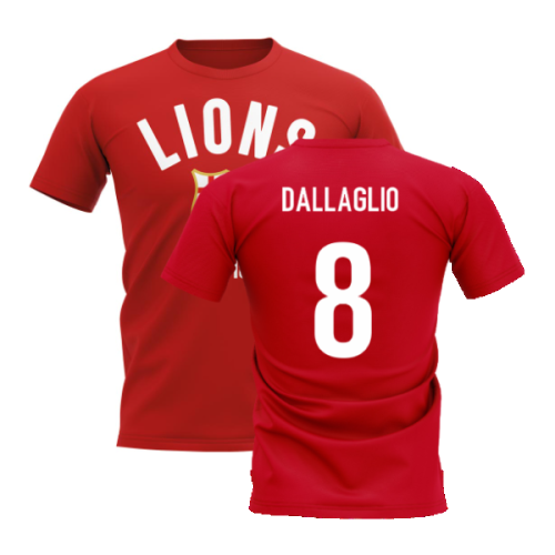 British and Irish Lions Established T-Shirt (Red) (Dallaglio 8)