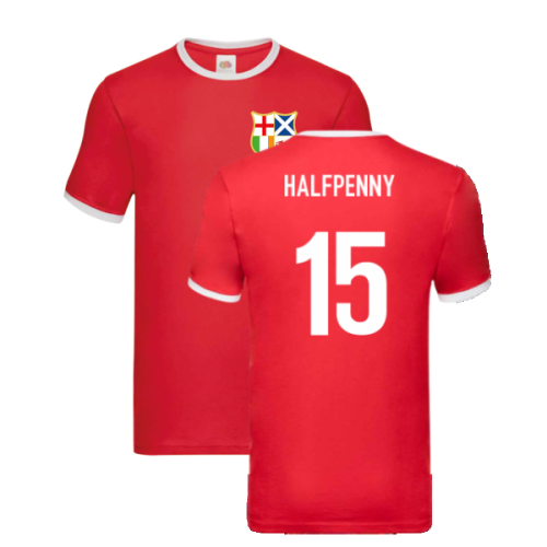 British and Irish Lions Ringer T-Shirt (Red) (Halfpenny 15)