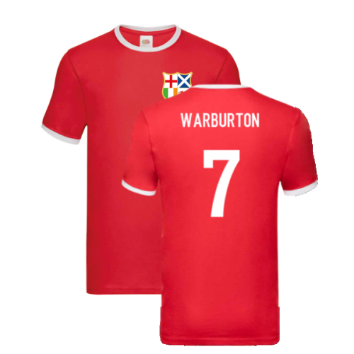 British and Irish Lions Ringer T-Shirt (Red) (Warburton 7)