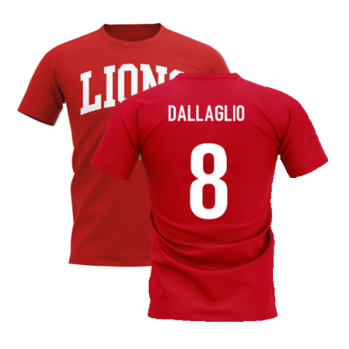 British and Irish Lions Since 1888 T-Shirt (Red) (Dallaglio 8)