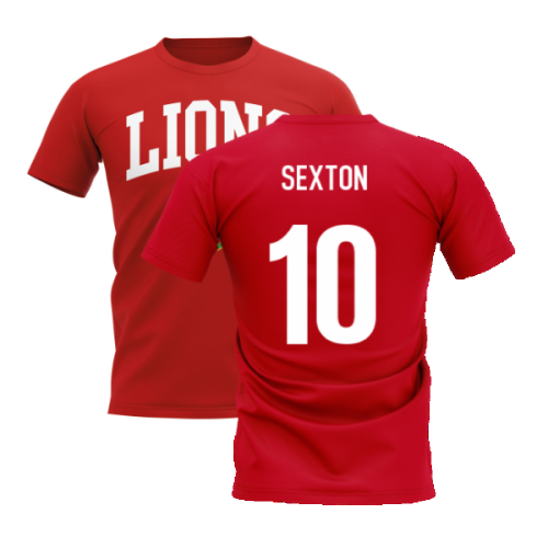 British and Irish Lions Since 1888 T-Shirt (Red) (Sexton 10)