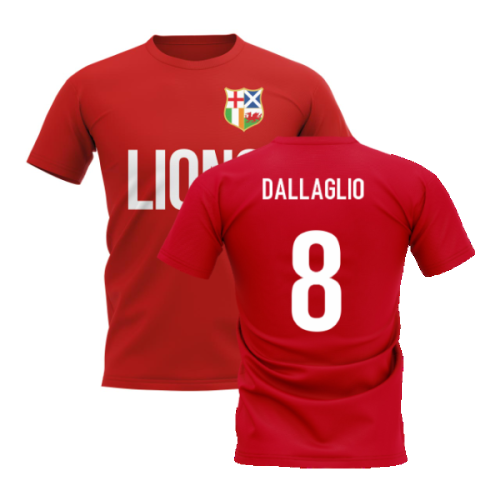 British and Irish Lions T-Shirt (Red) (Dallaglio 8)