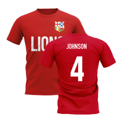 British and Irish Lions T-Shirt (Red) (Johnson 4)