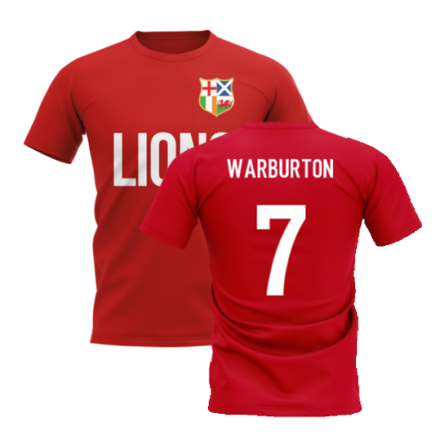 British and Irish Lions T-Shirt (Red) (Warburton 7)