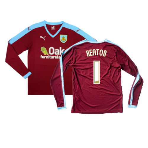 Burnley 2015-16 Long Sleeve Home Shirt ((Excellent) S) (Heaton 1)