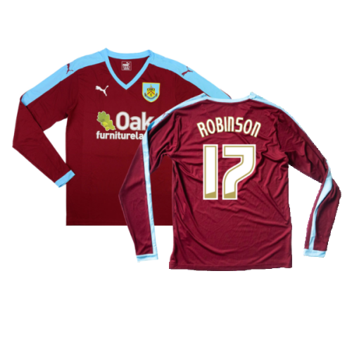 Burnley 2015-16 Long Sleeve Home Shirt ((Excellent) S) (Robinson 17)