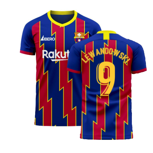 Catalonia 2024-2025 Home Concept Football Kit (Libero) (LEWANDOWSKI 9)