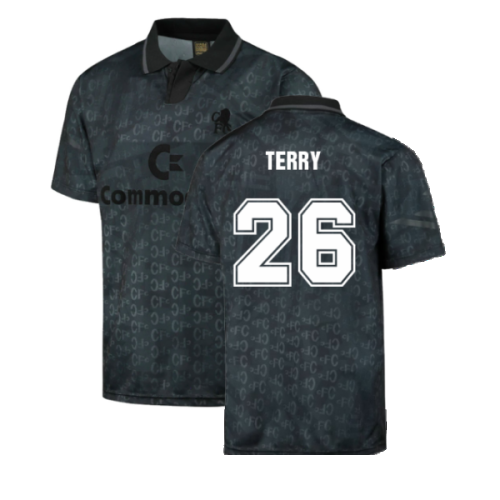 Chelsea 1992 Black Out Retro Football Shirt (Terry 26)