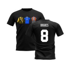 Chelsea 1995-1996 Retro Shirt T-shirts (Black) (Hughes 8)