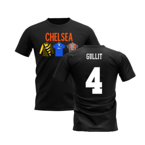 Chelsea 1995-1996 Retro Shirt T-shirts - Text (Black) (Gullit 4)