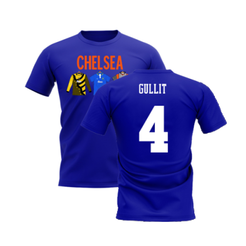 Chelsea 1995-1996 Retro Shirt T-shirts - Text (Blue) (Gullit 4)