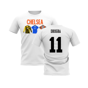 Chelsea 1995-1996 Retro Shirt T-shirts - Text (White) (Drogba 11)