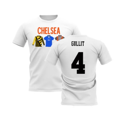 Chelsea 1995-1996 Retro Shirt T-shirts - Text (White) (Gullit 4)