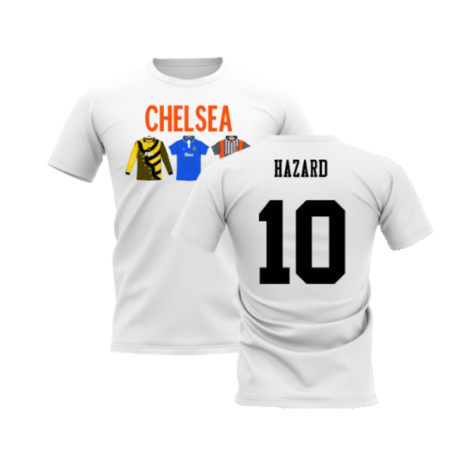 Chelsea 1995-1996 Retro Shirt T-shirts - Text (White) (Hazard 10)