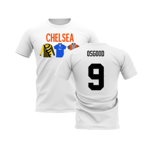 Chelsea 1995-1996 Retro Shirt T-shirts - Text (White) (Osgood 9)