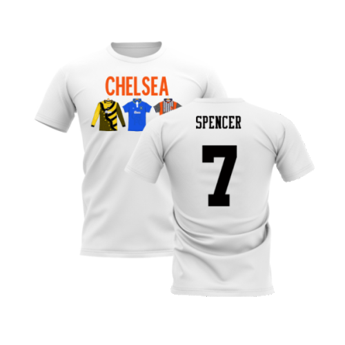 Chelsea 1995-1996 Retro Shirt T-shirts - Text (White) (Spencer 7)