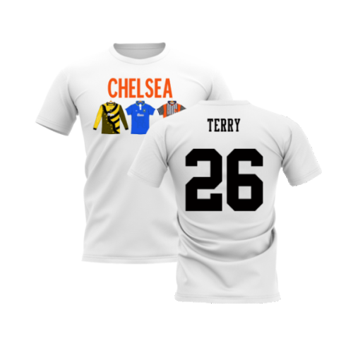 Chelsea 1995-1996 Retro Shirt T-shirts - Text (White) (Terry 26)