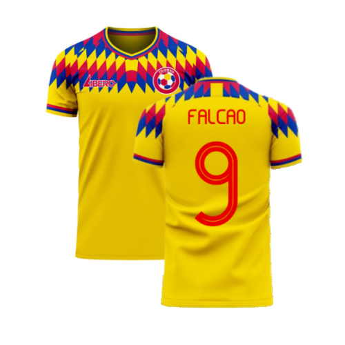 Colombia 2024-2025 Home Concept Football Kit (Libero) (FALCAO 9)