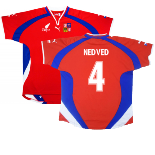 Czech Republic 2000-02 Home Shirt ((Fair) L) (Nedved 4)