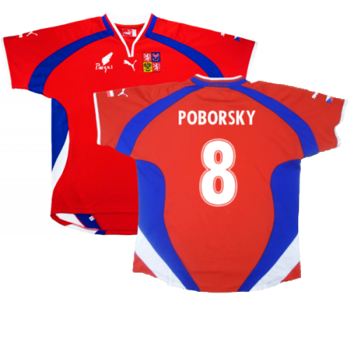 Czech Republic 2000-02 Home Shirt ((Fair) L) (Poborsky 8)