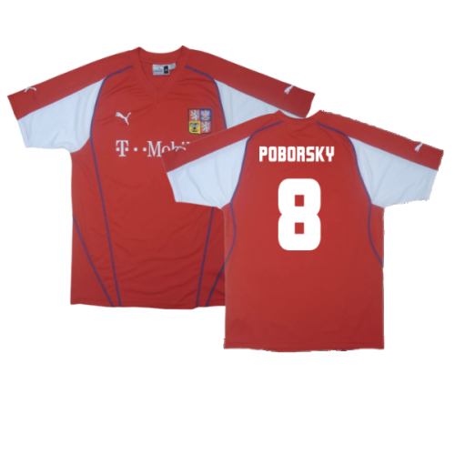 Czech Republic 2003-04 Home Shirt ((Excellent) XL) (Poborsky 8)