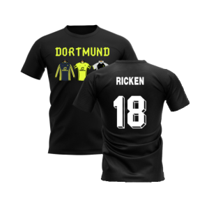 Dortmund 1996-1997 Retro Shirt T-shirt - Text (Black) (Ricken 18)