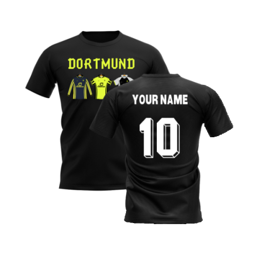 Dortmund 1996-1997 Retro Shirt T-shirt - Text (Black) (Your Name)