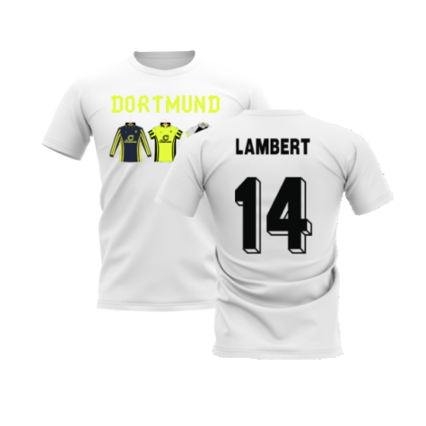 Dortmund 1996-1997 Retro Shirt T-shirt - Text (White) (Lambert 14)