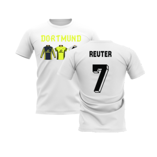 Dortmund 1996-1997 Retro Shirt T-shirt - Text (White) (Reuter 7)