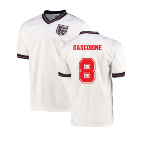 England 1986 Home World Cup Finals Retro Shirt (GASCOIGNE 8)