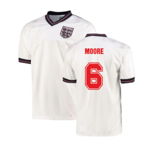 England 1986 Home World Cup Finals Retro Shirt (MOORE 6)