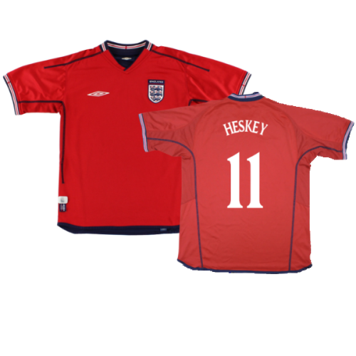 England 2002-04 Away Shirt ((Excellent) XL) (Heskey 11)