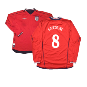 England 2002-04 Long Sleeve Away Shirt (S) (Excellent) (Gascoigne 8)