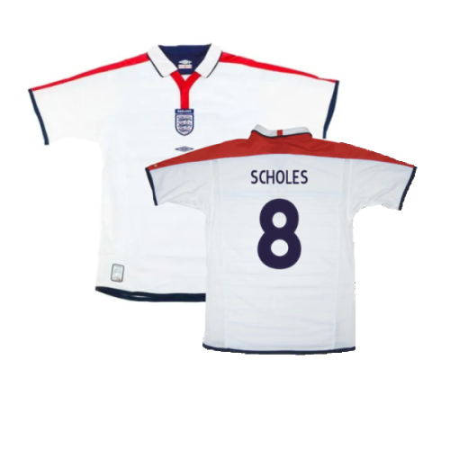 England 2003-05 Home Shirt ((Very Good) L) (Scholes 8)
