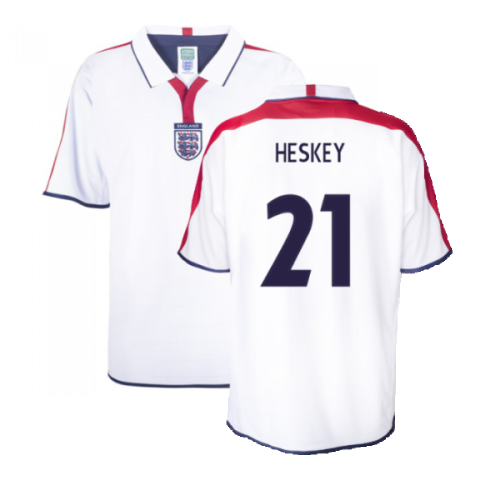 England 2004 Retro Football Shirt (Heskey 21)