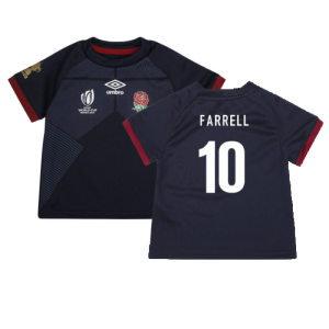 England RWC 2023 Alternate Replica Rugby Baby Shirt (Farrell 10)