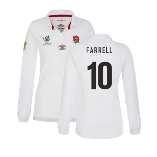 England RWC 2023 Home Classic LS Rugby Shirt (Ladies) (Farrell 10)