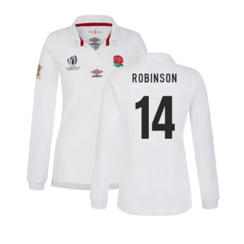 England RWC 2023 Home Classic LS Rugby Shirt (Ladies) (Robinson 14)