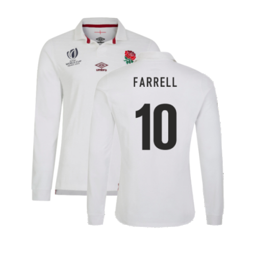 England RWC 2023 Home LS Classic Jersey (Kids) (Farrell 10)