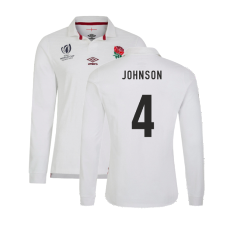 England RWC 2023 Home LS Classic Jersey (Kids) (Johnson 4)