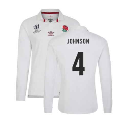 England RWC 2023 Home LS Classic Jersey (Kids) (Johnson 4)