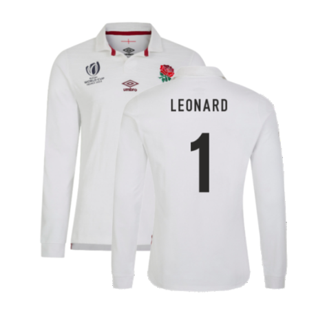 England RWC 2023 Home LS Classic Jersey (Kids) (Leonard 1)