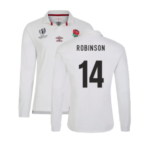 England RWC 2023 Home LS Classic Jersey (Kids) (Robinson 14)