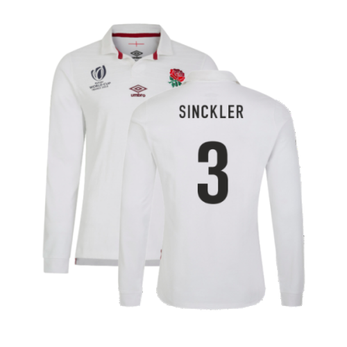 England RWC 2023 Home LS Classic Jersey (Kids) (Sinckler 3)