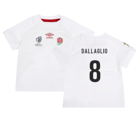 England RWC 2023 Home Replica Rugby Baby Kit (Dallaglio 8)